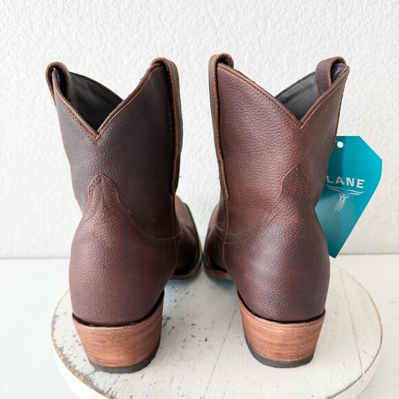Lane EMMA JANE Womens Cowboy Bootie 9.5 Cognac Brown Western Cowgirl Short Boots - Picture 3 of 11